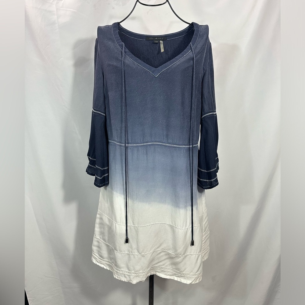 Stella & Jamie ombre blue mini dress size XS